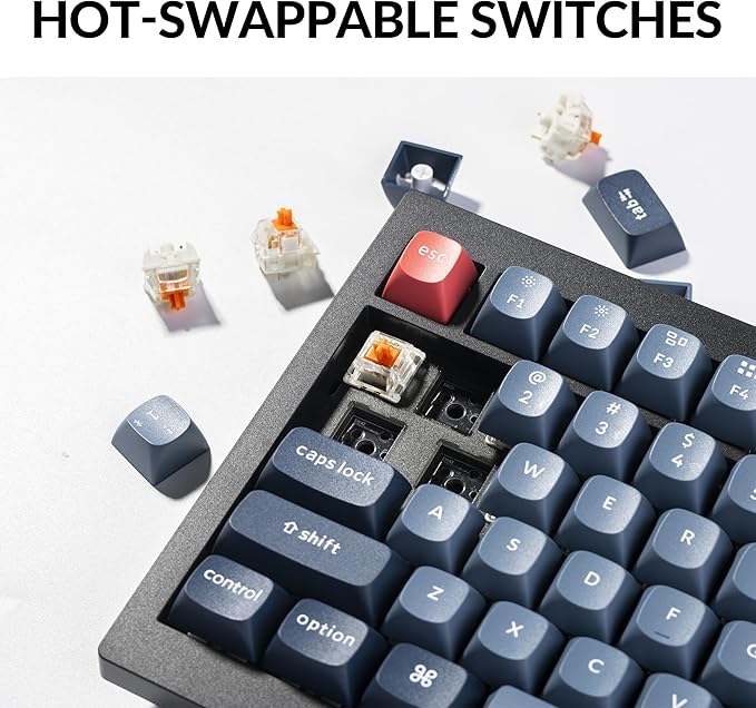 Keychron V6 Max Wireless QMK Mechanical Keyboard 2.4 GHz & Bluetooth | Full-Size Layout Custom with Hot-swappable Silent Red RGB Backlight Compatible with Mac Windows Linux - Black - Image 2
