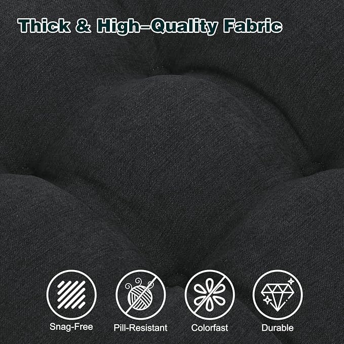 baibu Memory Foam Small Recliner Cushions with Lumbar Support Pillow Set, 18x16x4 Inch Dual-Layer Design Non-Slip Recliner Seat Cushion & Back Support Pillow for Reduce Hip & Lumbar Pain, Black - Image 6