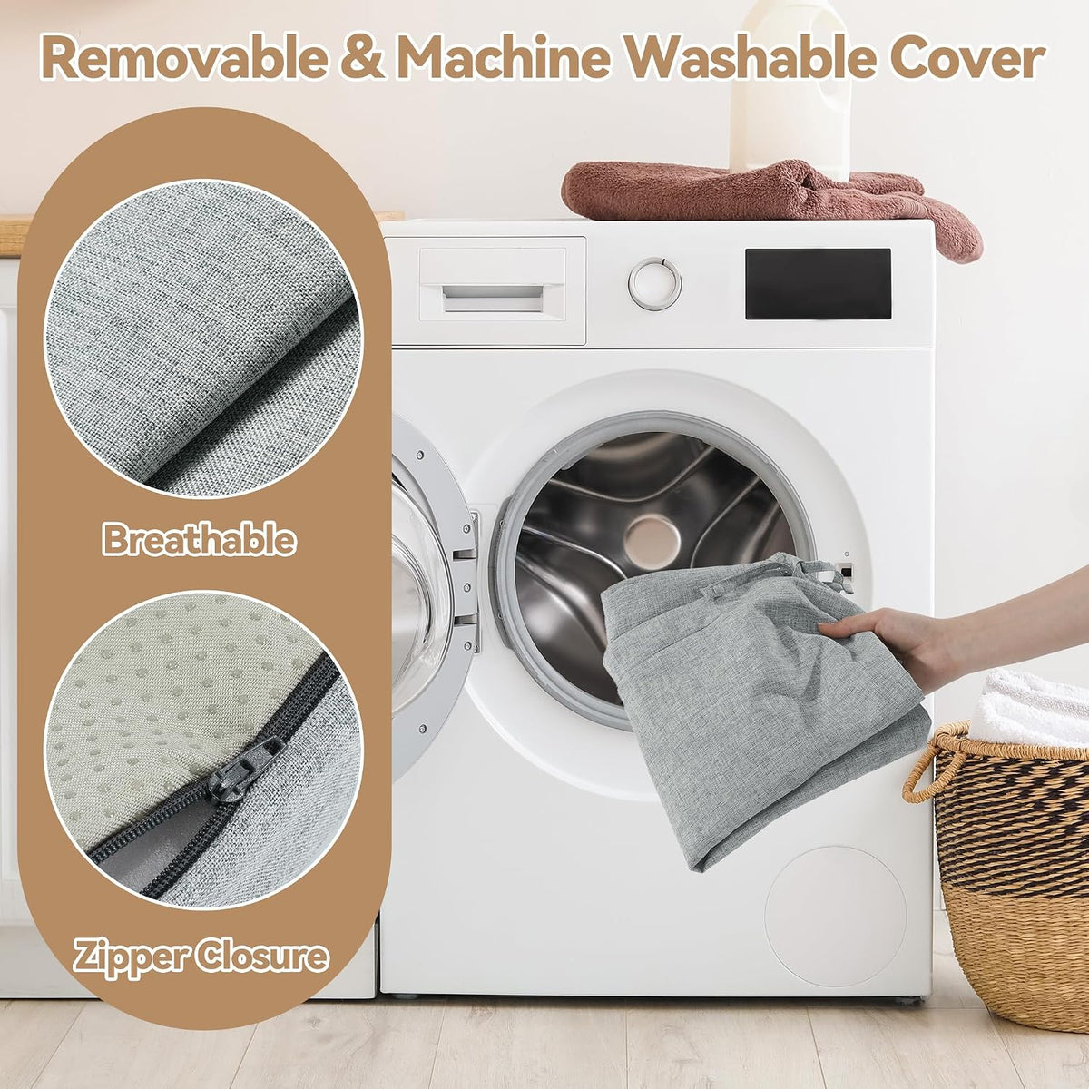 HOMBYS Kitchen Chair Back Cushion & Seat Cushion, Dining Room Chair Cushions,Seat Cushions for Kitchen Chairs,High Density Foam Seat Pad & Backrest,Chair Pads for Dinning Chair with Elastic Bands,grey - Image 7