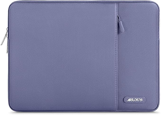 MOSISO Laptop Case 16 inch, 15-15.6 inch Laptop Sleeve Bag with Pocket | Compatible with MacBook Pro 16 M5 M4 M3 M2 M1, HP Acer Dell Lenovo ASUS, Polyester Vertical Computer Bag, Lavender Gray by MOSISO