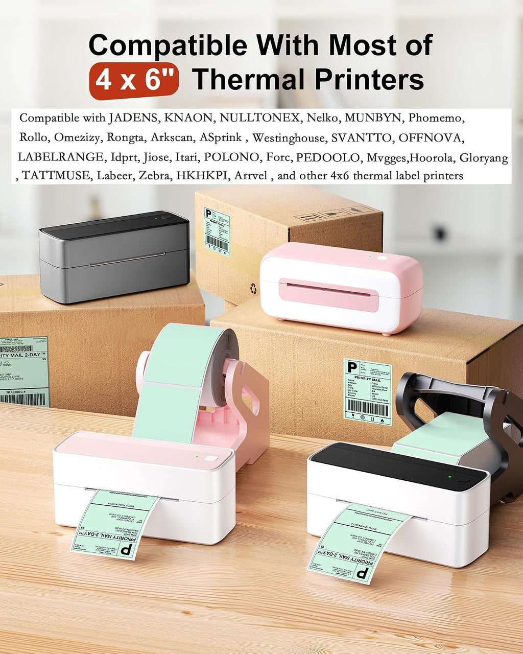 Phomemo 4x6 Thermal Labels for Shipping Label Printer 500PCS Water/Oilproof - Image 2