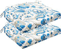 HARBOREST Outdoor Chair Cushions Set of 2, Water Resistant Patio Chair Cushions with Ties, Outdoor Seat Cushions for Patio Furniture, 17"x16"x2", Blue Butterfly by HARBOREST
