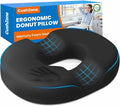 Donut Seat Cushion, Hemorrhoid Pillow, Office Chair Cushion, Black, Large | Ergonomic Design, Breathable Cover, for Tailbone Pain, Hemorrhoids & Long Sitting Hours, for Home & Office, by CushZone
