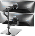 VIVO Pneumatic Arm Dual Ultrawide Monitor Desk Stand for Up to 49 inch Screens with Tempered Glass Base, Holds 2 Ultra Wides Up to 30.8 lbs, Black, STAND-V249FG by Unknown