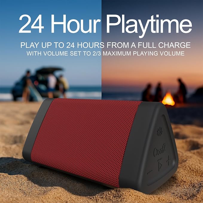 OontZ Angle 3 Gen 4 Portable Bluetooth Speaker, 12W, 24-Hour Playtime, Red | Compact 12W Bluetooth speaker with clear sound,100-ft range, IPX5 waterproof, AUX Input, USB-C Charging Cable. - Image 2