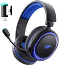 Wireless Gaming Headset, 7.1 Surround Sound, 2.4GHz USB Gaming Headphones with Bluetooth 5.4, 100H Battery, ENC Noise Canceling Mic, RGB Light, Wireless Headset for PC PS5 PS4 Mac Switch (Black-Blue) by Valorise