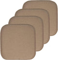 Sweet Home Collection Chair Cushion Memory Foam Pads Honeycomb Pattern Slip Non Skid Rubber Back Rounded Square 16" x 16" Seat Cover, 4 Pack, Charlotte Taupe by SweetHomeCollection
