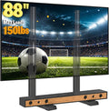 5Rcom Table Top TV Stand Universal for 35-88 Inch Flat & Curved TVs | Height Adjustable TV Mount Stand, 150lbs Load, Built-in Cable Management, Black Finish by 5Rcom