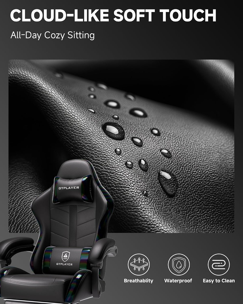 GTPLAYER Gaming Chair, Computer Game Chair for Adults, Colorful Black - Image 7