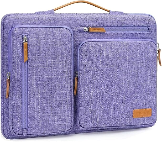 MOSISO 360 Protective Laptop Case 15 inch, 15 inch Laptop Sleeve | Compatible with MacBook Air M5 M4 M3 M2 2026-2023, Dell XPS Plus, Side Open Carrying Case with 4 Zipper Pockets, Purple by MOSISO