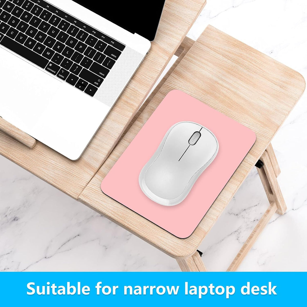 Small Mouse Pad, 6 x 8 Inch Thick Rubber Premium-Textured Non-Slip Portable & Washable Mini Mouse Mat for Women Men Wireless Laptops Keyboard Tray Gaming Work Computer Office Travel, Pink - Image 3