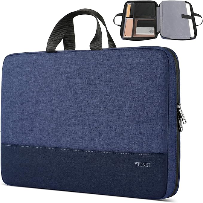 Ytonet 17 17.3 Inch Laptop Sleeve Case, Laptop Carrying Case with Handle | Compatible with MacBook HP Dell Lenovo Surface Asus Acer Notebooks, Water Resistant, Gifts for Men Women Mom, Dark Blue by YTONET