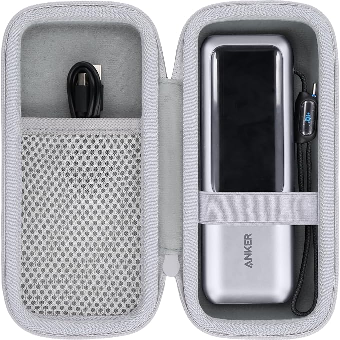 co2CREA Hard Case for Anker 25,000mAh Laptop 25K 165W Power Bank, White | Compatible with Zolo A1695, Mesh Accessory Pocket, Comfortable Wrist Strap, Cable Organization by co2CREA