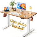 FEZIBO One-Piece Standing Desk, 48"x24" Seamless Tabletop Electric Height Adjustable for Home Office, Study Rooms & Multi-Device Workstations, Light Rustic by FEZIBO