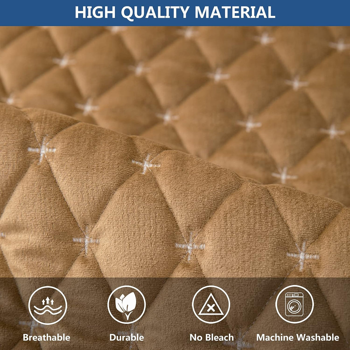 Velvet Sectional Couch Covers for Dogs,Coffee,1PC,36''x63'' - Image 3