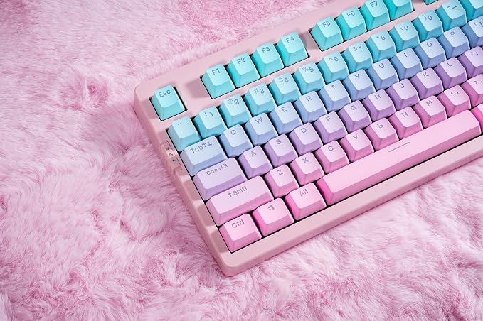 ZORNHER ZH980 Mechanical Keyboard,95% Pink & Blue Creamy Keyboard with Number Pad,Gaming Keyboard Full Size,Shine Through PBT Keycaps,Creamy Sounding Linear Switches - Image 5