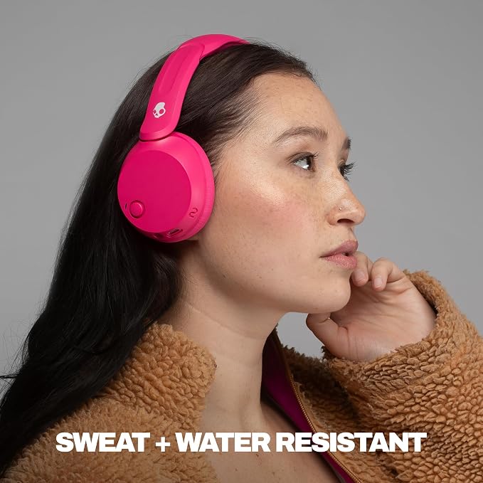 Skullcandy Icon 180 Wireless On-Ear Bluetooth Headphones - Crazy Pink | 50 Hours Battery, Lightweight and Travel Ready, Secure Fit, Sweat and Water Resistant, Microphone iPhone Android, Foldable - Image 3
