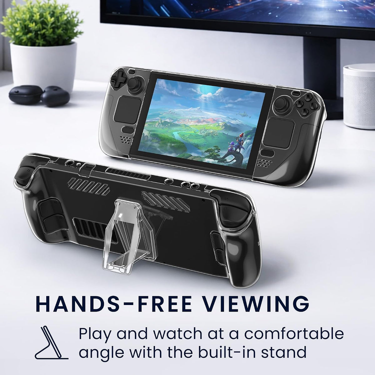 kwmobile Case for Valve Steam Deck Cover - Protective Case with Stand - Shockproof Protective Cover for Handheld Console - Gaming Accessories Transparent - Image 5