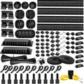 [313Pcs] Cable Management Kit, 67 Adhesive Cable Clips, Topavatop Desk Cord Organizer, 22 Reusable Cable Strap, 4 Cable Sleeve Split, 200 Nylon Cable Zip Ties with 20 Mounts for TV Office Home, Black by Topavatop