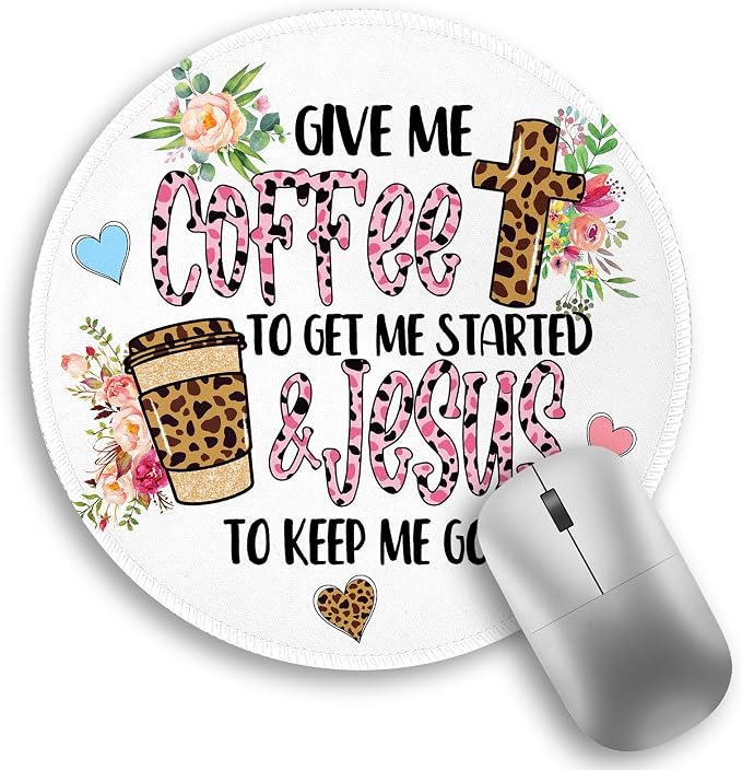 Funny Work Mouse Pad, Small Round Mousepad for Desk, Laptop | Mini Travel Wireless Mice Pad for Computer, Office Accessories, Coworker Gifts, 8.6 x 8.6 inch by Lebrocoli