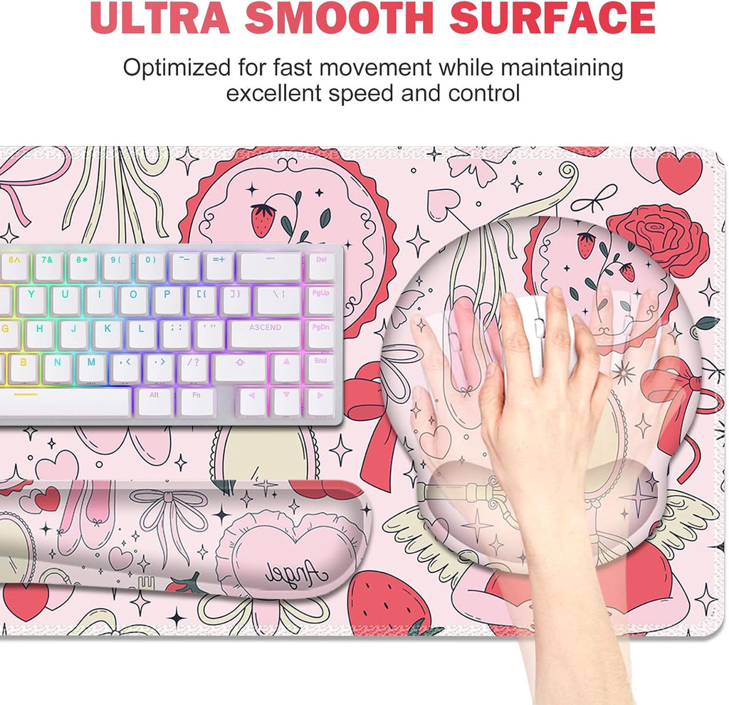 Gaming Mouse Pad, 4in1 XXL Mousepad Large Desk Mat, Cute Desk Pad Protector - Image 2