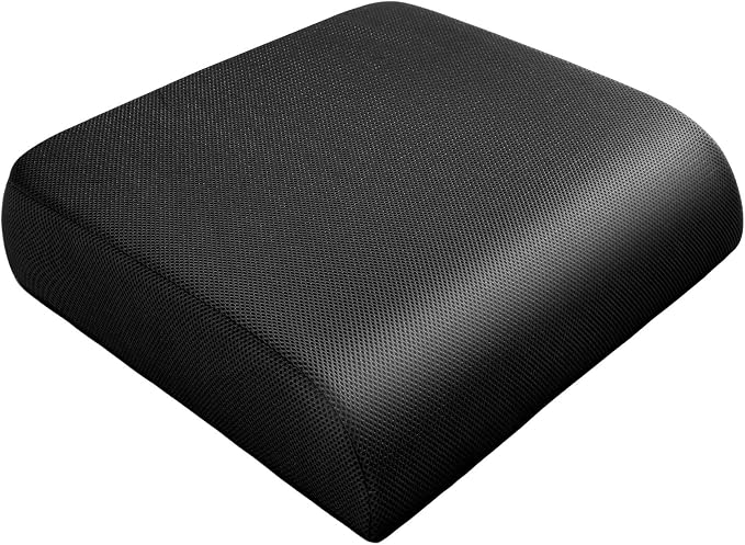 YOUFI Extra Thick Large Seat Cushion, Gel Memory Foam Cushion with Carry Handle Non Slip Bottom, Pain Relief Coccyx Cushion for Wheelchair Office Chair (Black, 19" x 17.5" x 4") by EnjoyComfortableSitting
