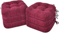 Shinnwa Kitchen Chair Cushions Set of 6, Dual-Layer Memory Foam Dining Chair Cushions, Patented Design Seat Pads with Ties, 16.5 x 16.5 x 3.5in, 6 Pack, Burgundy by Shinnwa