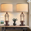 Reaketon Living Room Lamps Set of 2, 22.3" Farmhouse Table Lamp for Bedroom, Vintage Lamps for Night Stands with USB Ports, Oil Rubbed Bronze by Reaketon