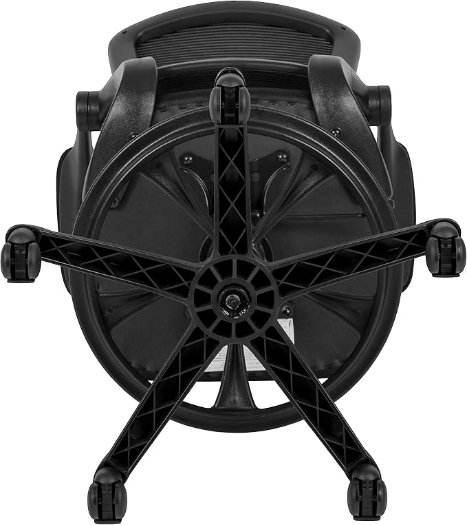 Flash Furniture Kale Mid-Back Swivel Office Chair with Adjustable Foot Ring, Lumbar Support, and Seat Height, Ergonomic Mesh Executive Chair, Black - Image 8