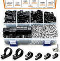 mankk 306PCS Cable Clips Assortment Kit Nylon R-Type Wire Mount Clamps | 6 sizes: 3/16,1/4,3/8,1/2,3/4,1 inch, Nylon Plastic cable clamps with screws for cable management by mankk