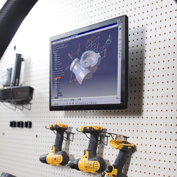 VIVO Articulating Single Monitor Pegboard Mount, Fits Screens up to 32 inches and Peg Boards up to 0.25 inches Thick with 1 inch Hole Spacing, Black, Mount-PB1 - Image 7