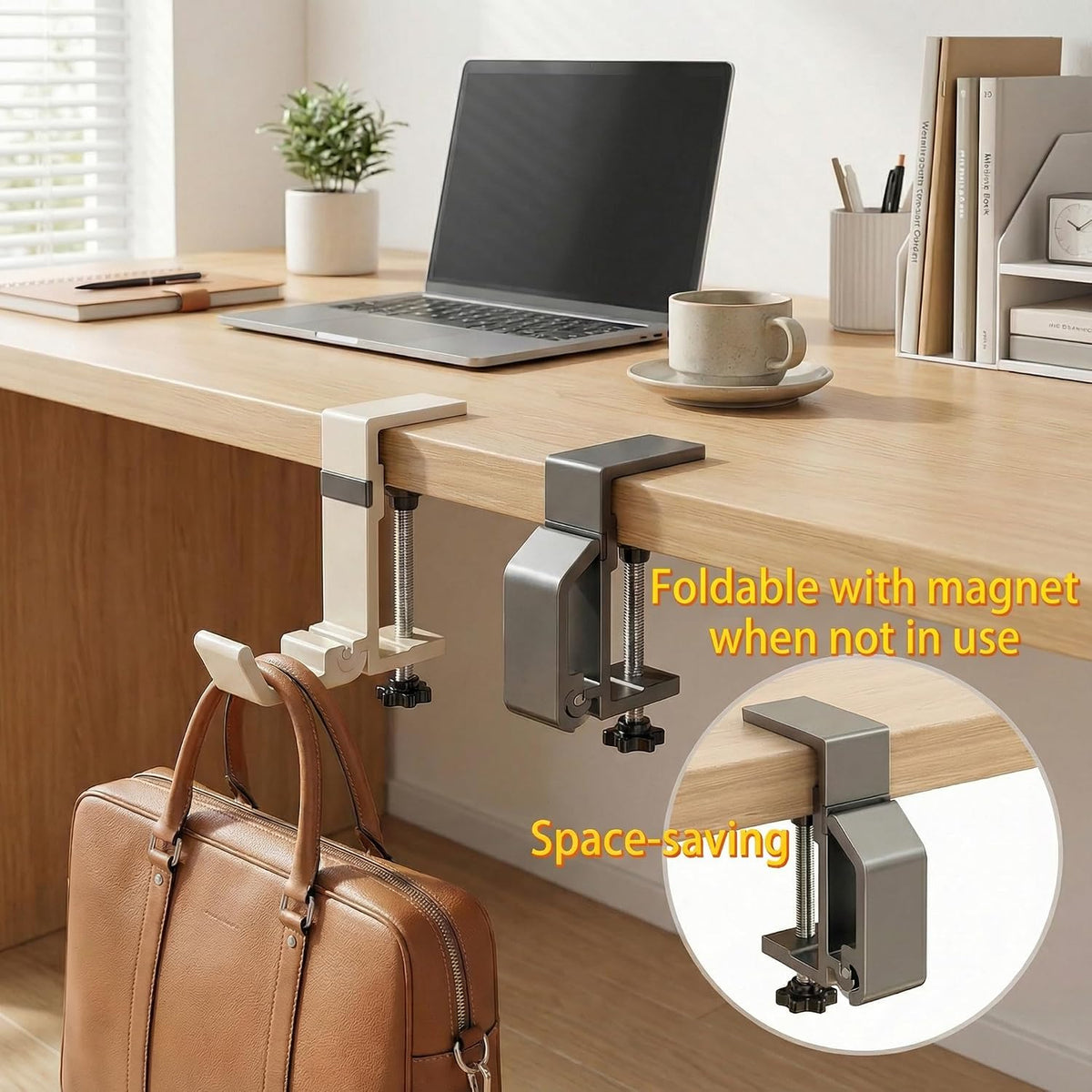 Foldable Clamp Hook for Desk, Bag & Headphone 2-Pack - Image 6