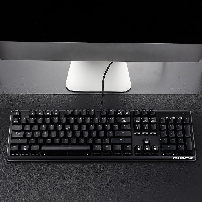 Hexgears GK735 Mechanical Gaming Keyboard Kailh Box White Switch 104 Keys ABS Keycaps Wired Gaming Keyboard with White LED Backlight, Ergonomic Design for Windows Laptop PC Mac (No Light Strip) - Image 7