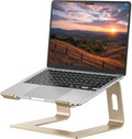 SOUNDANCE Laptop Stand, Aluminum Computer Riser, Ergonomic Laptops Elevator for Desk, Metal Holder Compatible with 10 to 15.6 Inches Notebook Computer, Gold by Soundance