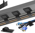 Cable Management Under Desk, Enhanced up to 15 Cord Organizer 20 Pair-Black | Reusable, No Residue Left, Adjustable Hook and Loop Cable Ties, Wire Hider Under Table, Home Office Essentials by Liveabetterlife