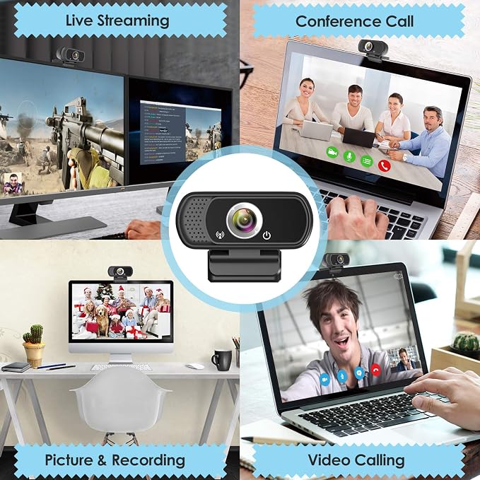 ToLuLu 1080P Webcam with Microphone, HD Webcam Web Camera with Tripod Stand | Widescreen USB Computer Camera, Streaming Mic Web cam for Online Calling/Conferencing,Facetime/YouTube Desktop Laptop PC - Image 7