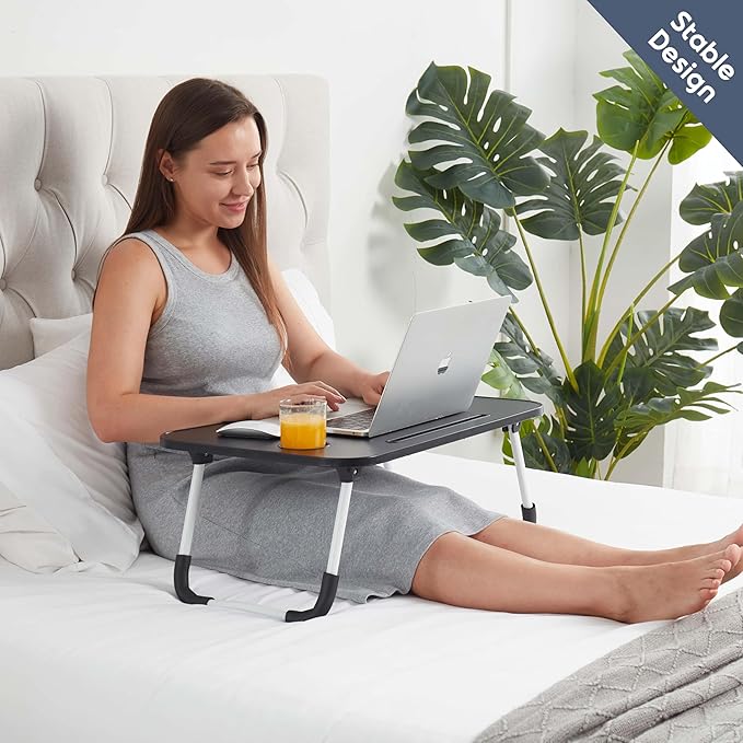 Laptop Bed Tray Table, Adjustable Laptop Stand, Portable Lap Desks with Foldable Legs, Reading Desk for Sofa Couch Floor - Large - Image 7