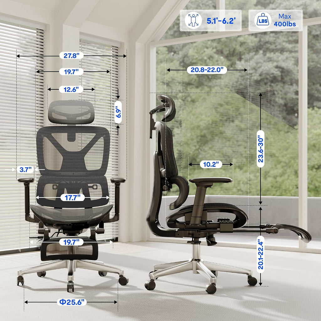 FLEXISPOT ErgoX Premium Ergonomic Office Chair Dark Grey-FT - Image 2