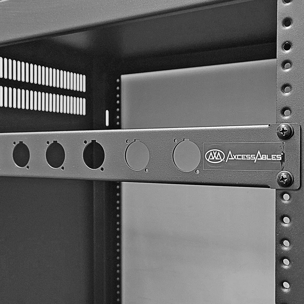 AxcessAbles 8 Port 1U D-Series Rack Panel for 19 Inch AV & Audio Racks – Punch-Out XLR Patch Panel Compatible with XLR Speakon HDMI Ethercon Neutrik Connectors – Metal Rack Mount Component Panel - Image 6