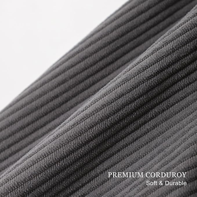 Pat. Pend. Corduroy Lumbar Support Backrest Pillow for Sitting & Reading, Ergonomic Triangle Cushion for Sofa, Armchair & Bed, Removable Cover, Dark Grey - Image 7