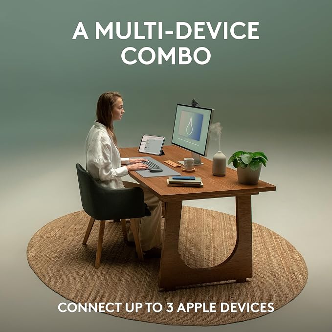 Logitech Pebble 2 Combo Mac Wireless Keyboard and Mouse - Tonal Graphite | Wireless, Slim, Quiet, Portable, Customizable, Bluetooth, Easy-Switch, macOS, iPadOS - Image 3