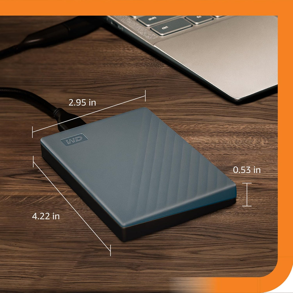 WD 2TB My Passport Portable Hard Drive, Works with USB-C and USB-A, Windows PC, Mac, Chromebook, Gaming Consoles, and Mobile Devices, Backup Software and Password Protection - WDBWML0020BGY-WESN - Image 3