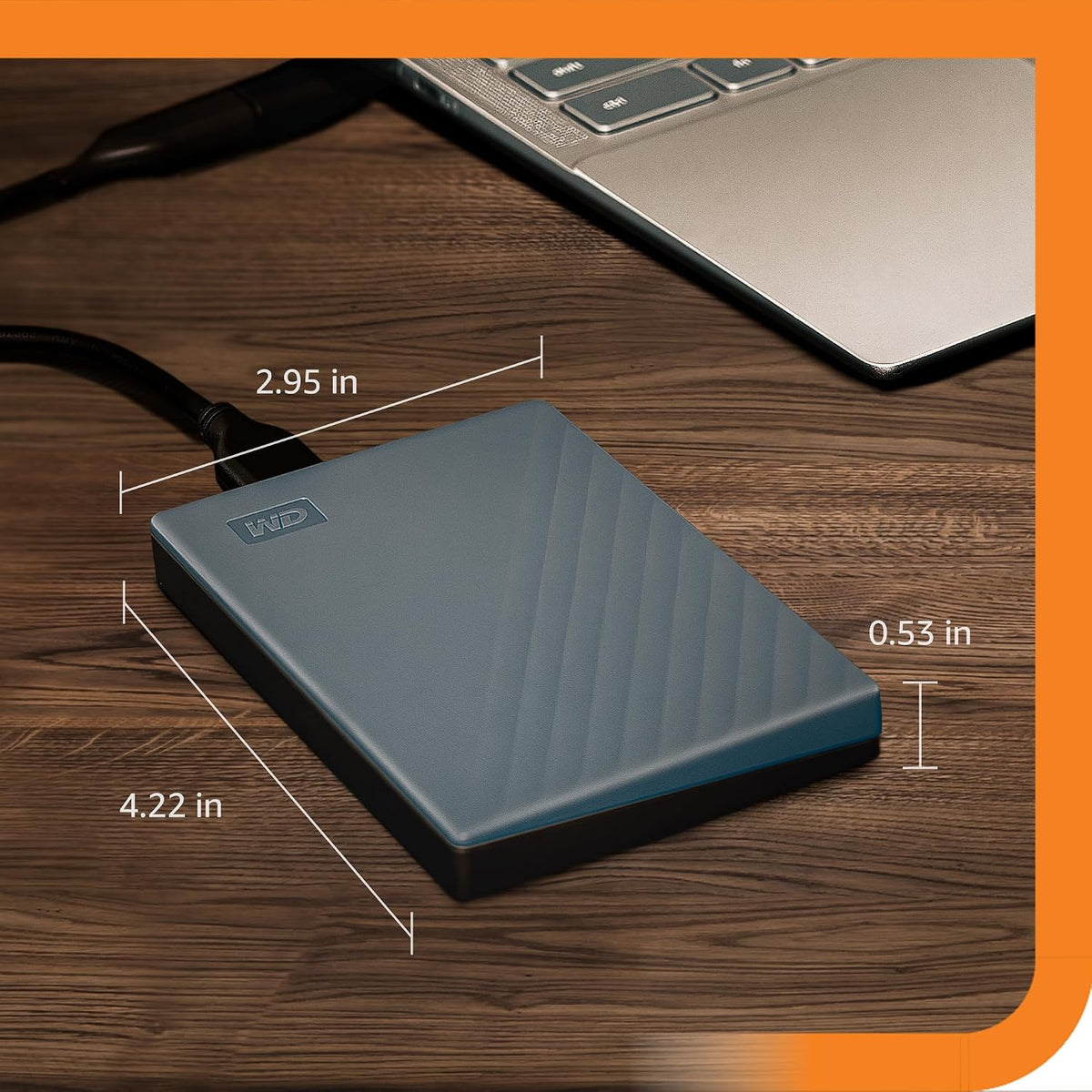 WD 2TB My Passport Portable Hard Drive, Works with USB-C and USB-A, Windows PC, Mac, Chromebook, Gaming Consoles, and Mobile Devices, Backup Software and Password Protection - WDBWML0020BGY-WESN - Image 3