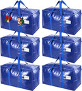 KYODOLED 6 Pack Extra Heavy Duty Blue Moving Bags - Large Move In & Packing Bags for College Students, Sturdy Storage Totes with Strong Zipper & Comfortable Handles for Clothes Storage by KYODOLED