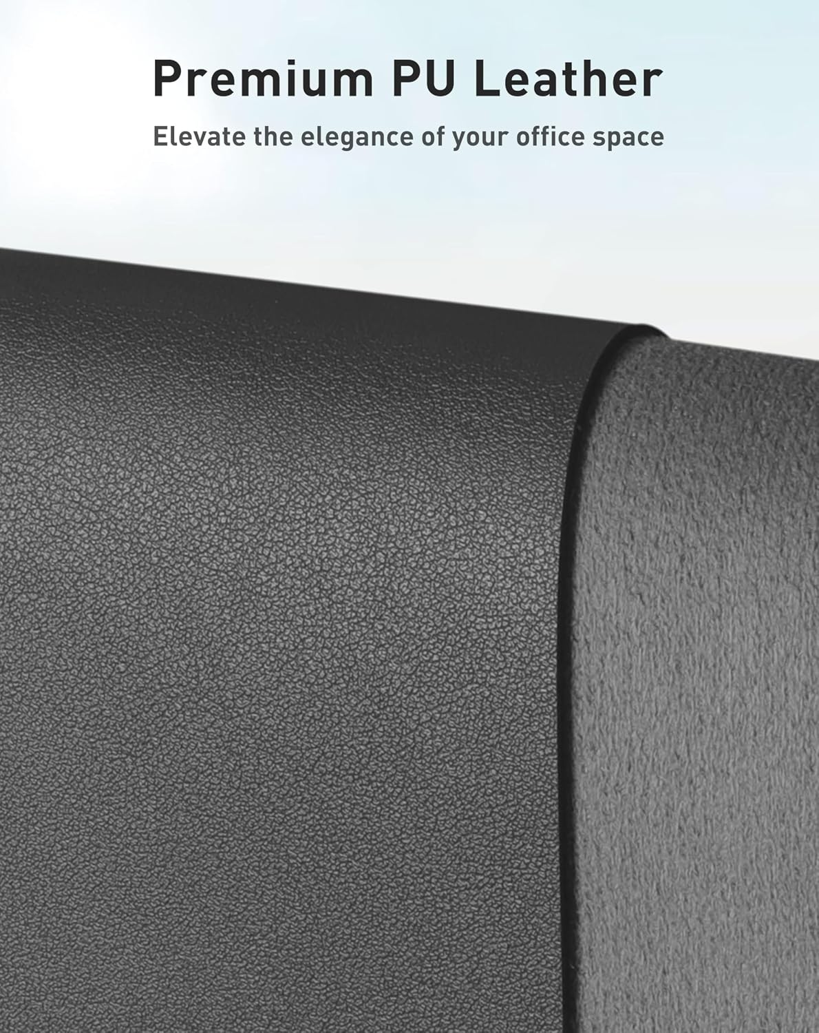 Aothia Faux Leather Desk Mat - Large Mouse Pad, Non-Slip PU Leather Blotter, Waterproof Writing Surface for Office and Home (Grey, 42" x 17") - Image 2