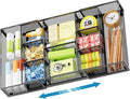 Marbrasse Expandable Desk Drawer Organizer, Mesh Drawer Organizer Tray with 10 Adjustable Compartments, Desk Organizers and Accessories for Office Supplies (Longer Expandable Drawer Organizer-B) by Marbrasse