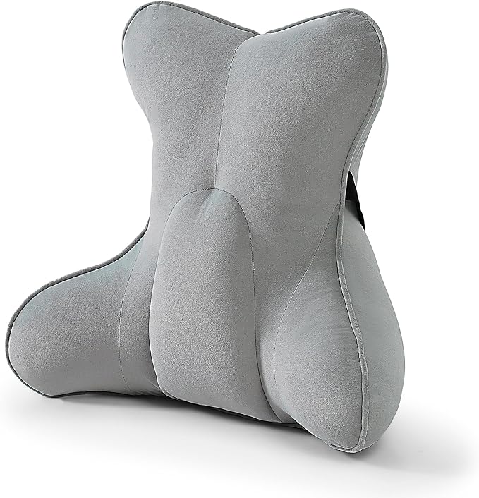 Lumbar Back Pillow (Pat. Pend), Supportive Back Cushion for Bed, Couch & Recliner, Ergonomic Lumbar Pillow with Customizable Firmness for Lower Back Pain Relief, Zinc Gray by Ailuteie