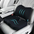 Car Seat Cushion and Back Support for Office Chair Memory Foam Chair Cushions Pressure Relief Seat Pads with Gel Massage Point Lumbar Support Relief Sciatica & Tailbone (Light Black) by FLORICH