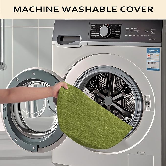 ELFJOY Non-Slip Chair Cushions for Dining Chairs Green 16.7"x16" | 4 Pack, with Ties and Washable Cover, U Shape, Breathable Fabric, for Kitchen Dining Office Folding Chairs，Comfortable - Image 6