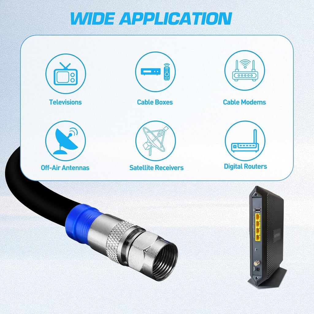 Coax Cable Crimper Kit for RG59 RG6, 3-in-1 Coaxial Tool Set, Includes Stripper & 20PCS F Connectors, Compatible with RG11/RG7, for Satellite TV, Home Theater & Network Cabling - Image 8